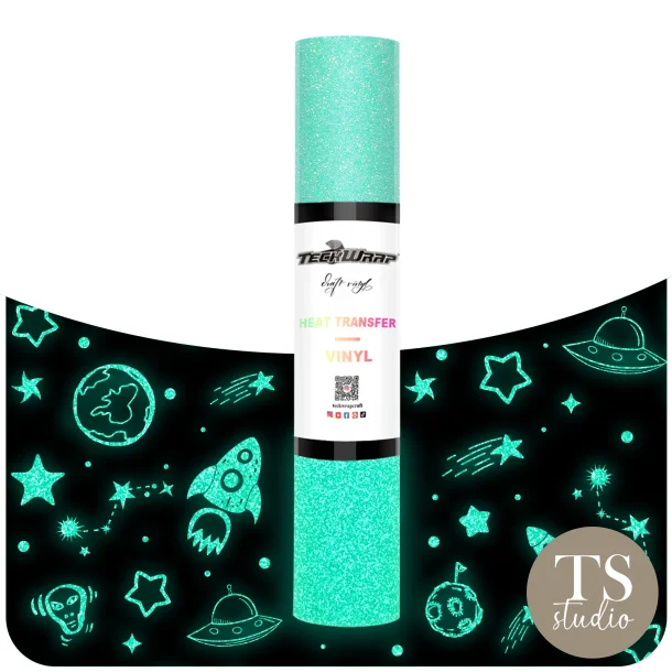 Glitter Glow in the Dark HTV