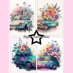 Paper Favourites Paper Pack "Floral Cars"