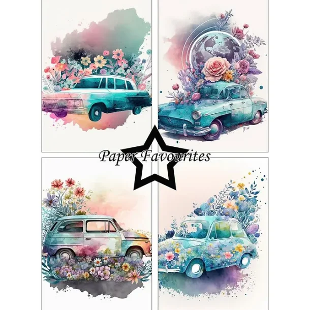 Paper Favourites Paper Pack "Floral Cars"