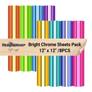 Bright Chrome Vinyl Sheets Pack (8PCS)