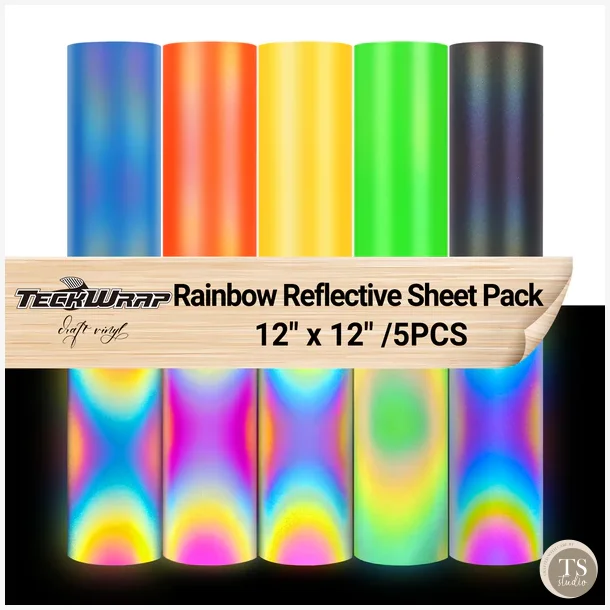 Rainbow Reflecticve Vinyl Sheets Pack (5 PCS)