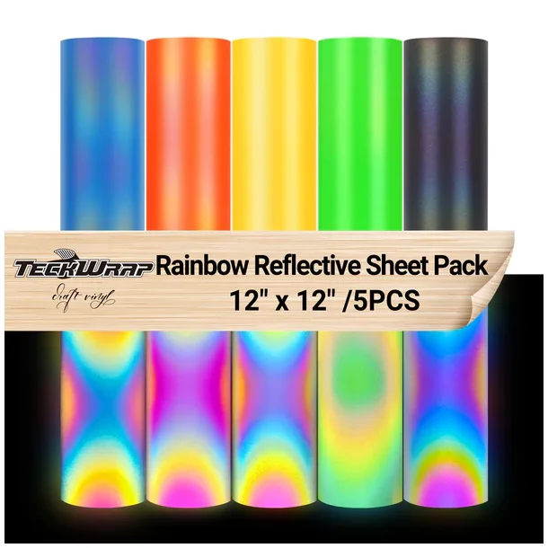 Rainbow Reflecticve Vinyl Sheets Pack (5 PCS)