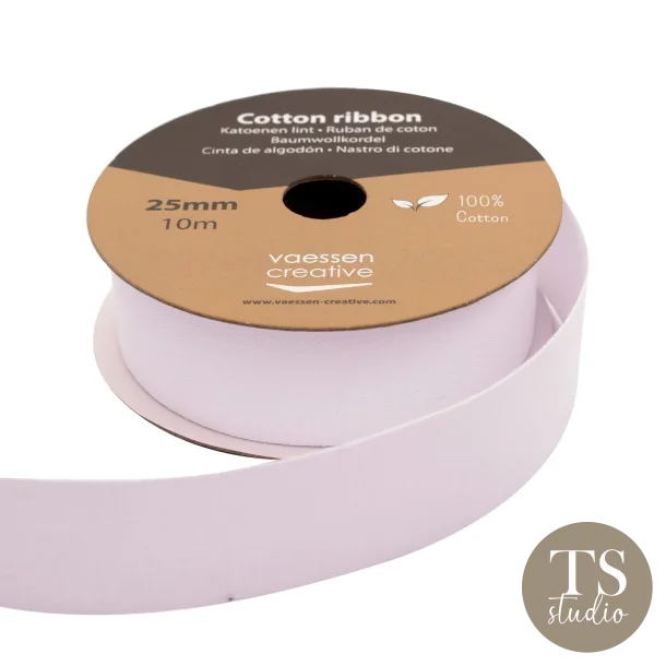 Cotton Ribbon 25mm x 10m - White
