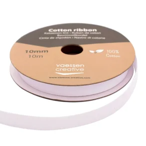 Cotton Ribbon 10mm x 10m - White
