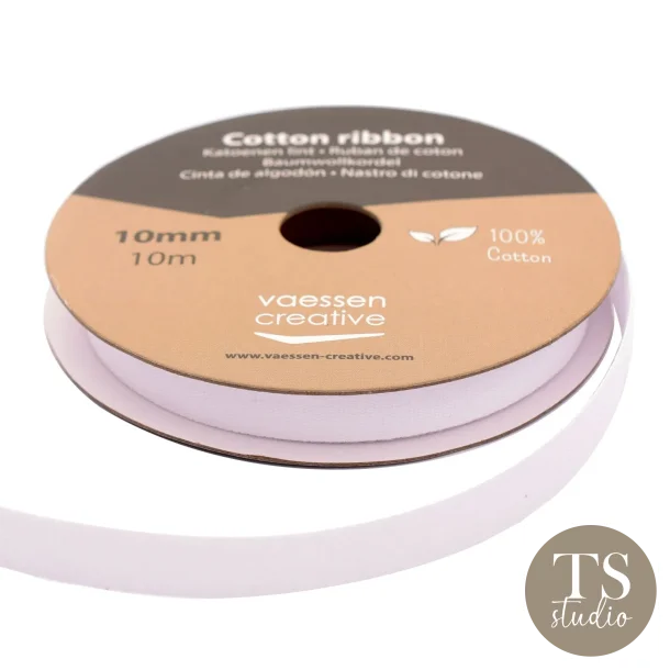 Cotton Ribbon 10mm x 10m - White