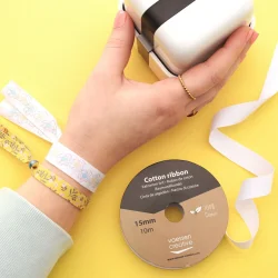 Cotton Ribbon 15mm x 10m - White