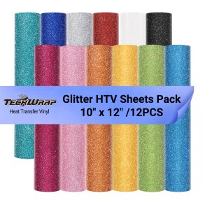 Glitter HTV - Sheets Pack - Bright (12PCS)