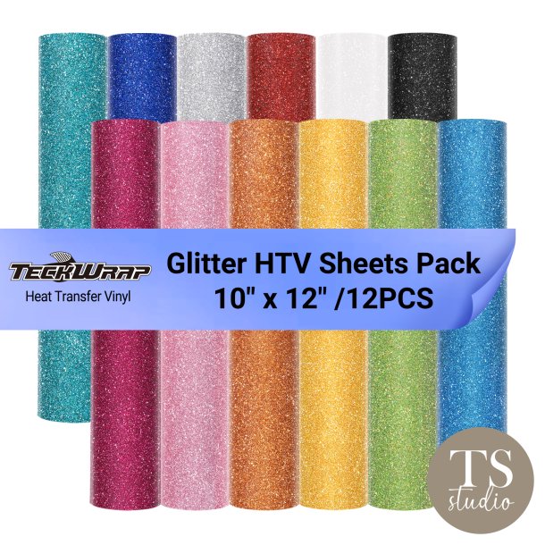 Glitter HTV - Sheets Pack - Bright (12PCS)