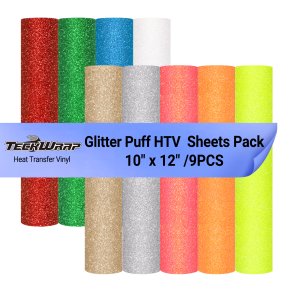 Glitter Puff HTV - Sheets Pack (9PCS)