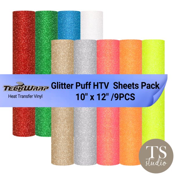 Glitter Puff HTV - Sheets Pack (9PCS)