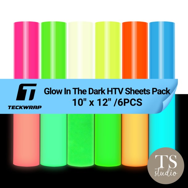 Glow In The Dark HTV Sheets Pack (6 PCS)