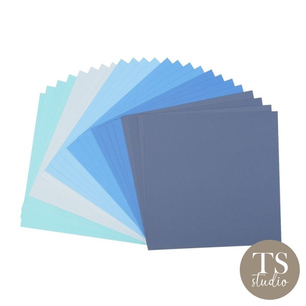 Florence Cardstock Paper 216g - Texture 24x - Blue Multi