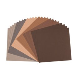 Florence Cardstock Paper 216g - Texture 24x - Brown Multi