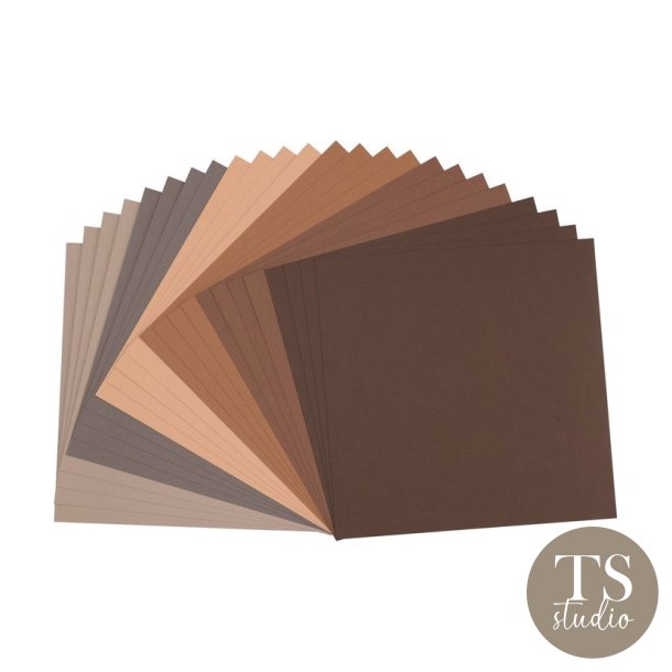 Florence Cardstock Paper 216g - Texture 24x - Brown Multi