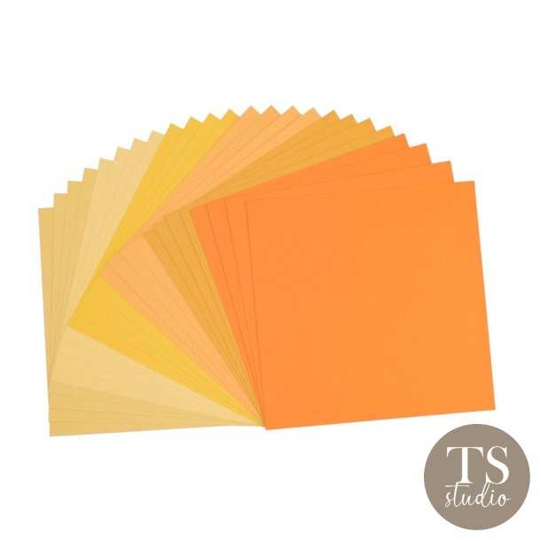 Florence Cardstock Paper 216g - Texture 24x - Yellow &amp; Orange Multi