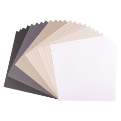 Florence Cardstock Paper 216g - Texture 24x - Black &amp; Grey Multi