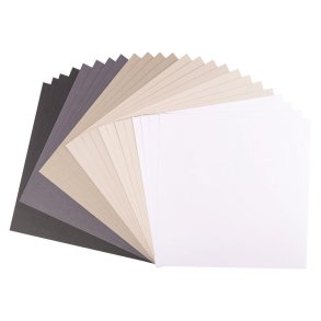 Florence Cardstock Paper 216g - Texture 24x - Black & Grey Multi