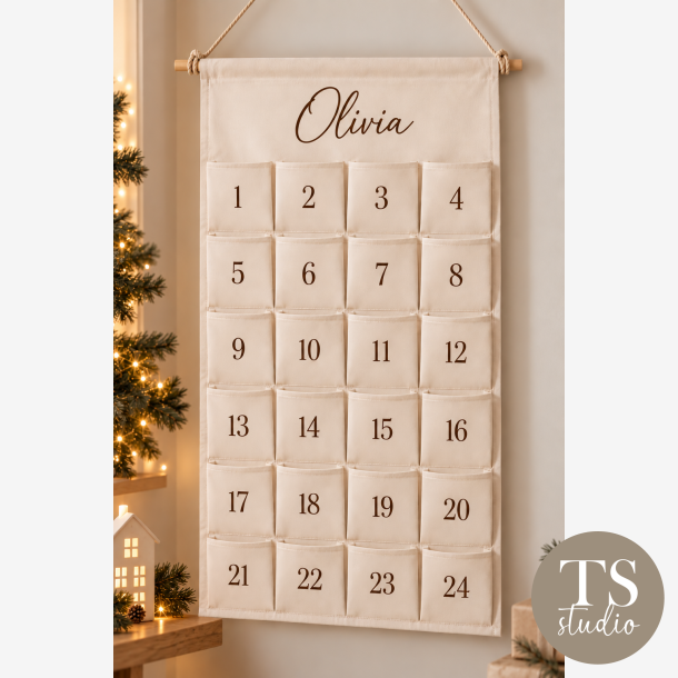 Personlig Julekalender med Navn � M�rkebrun
