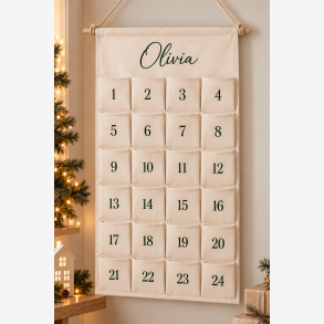 Personlig Julekalender med Navn � M�rkegr�n