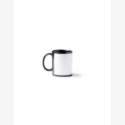 Krus - Sort med printfelt 350ml (sublimation)