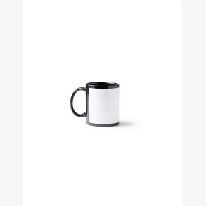Krus - Sort med printfelt 350ml (sublimation)