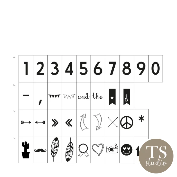 Light Box Funky Symbols (74stk)