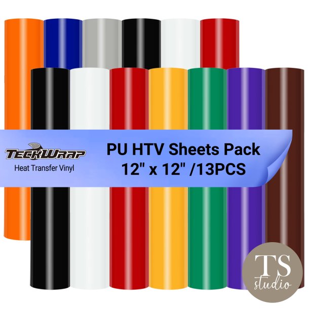 PU HTV - Sheets Pack - Basic Colors (13PCS)