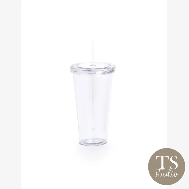 Plast kop m/ l�g og suger�r 750ml