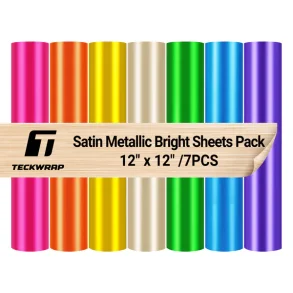 Metallic Satin Chrome Vinyl - Sheets Pack - Bright (7PCS)