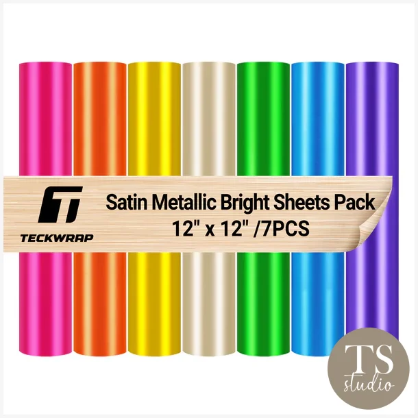 Metallic Satin Chrome Vinyl - Sheets Pack - Bright (7 PCS)