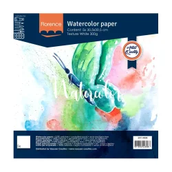Watercolour Paper 300g - Texture 30x30 - White (5stk)