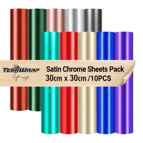 Metallic Satin Chrome Vinyl - Sheets Pack (10 PCS)