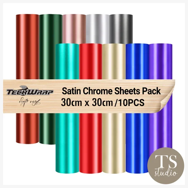 Metallic Satin Chrome Vinyl - Sheets Pack (10 PCS)