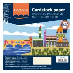 Florence Cardstock Paper 216g - Smooth 15x15 - Multi (60stk)
